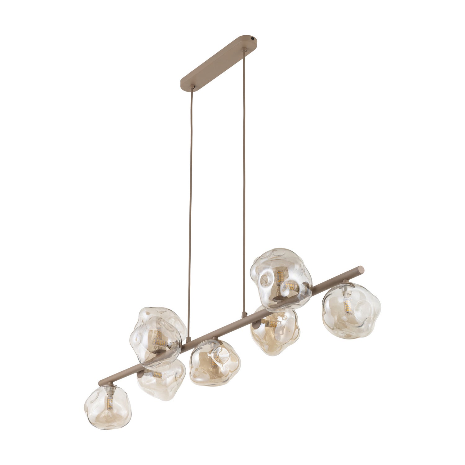 B-Ware Tk Lighting Hängeleuchte Lava Pendelleuchte L116cm 9 Flg Glas Beige Leuchte - 5906135111107