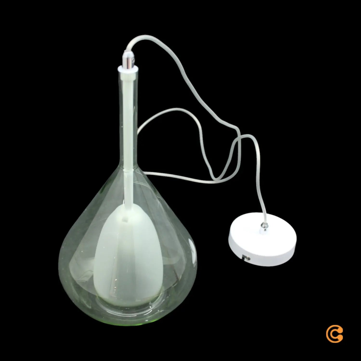 B-Ware Fabas Luce Pendelleuchte Hängelampe Glas Transparent Grün Tropfenform E27 Led - 8019282540946