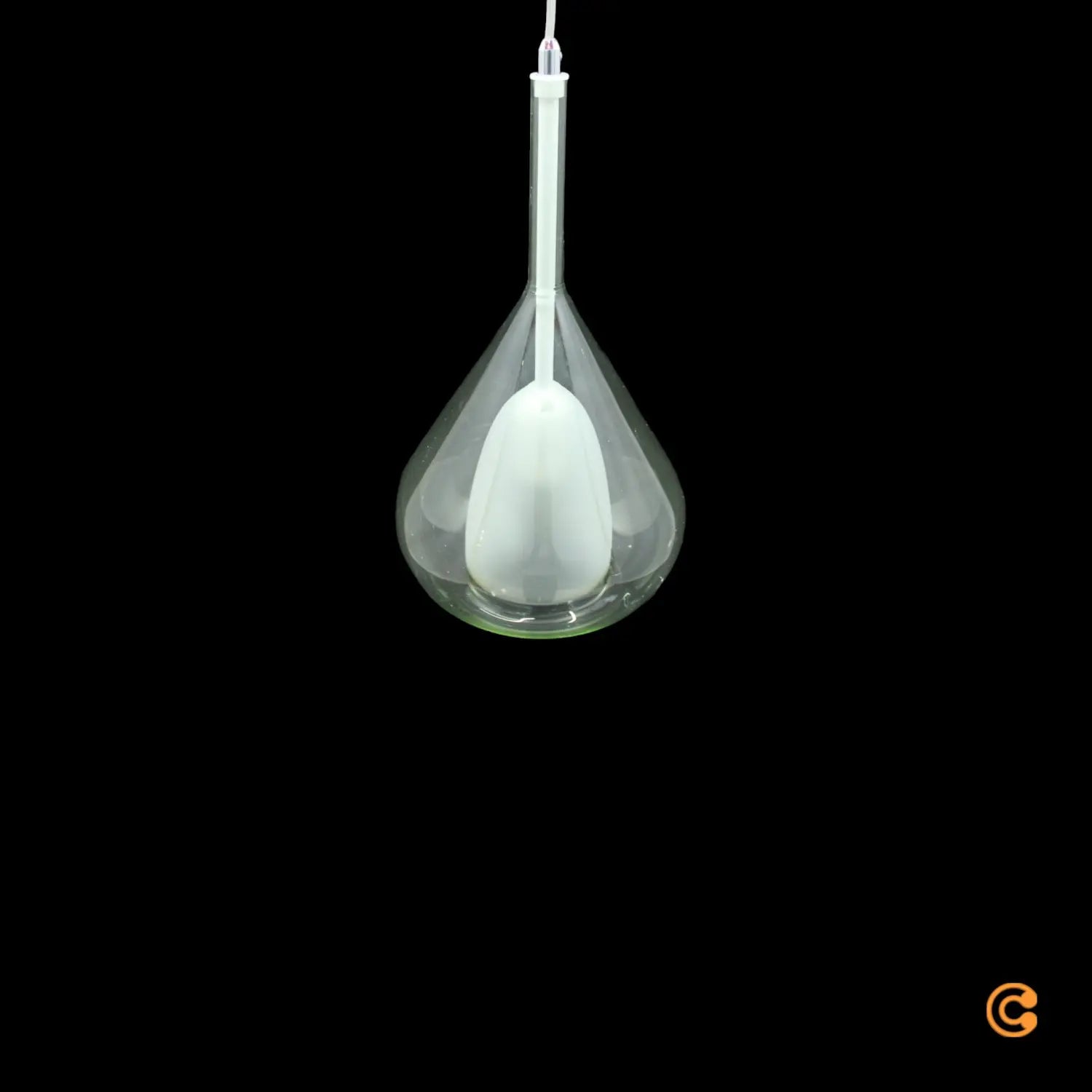 B-Ware Fabas Luce Pendelleuchte Hängelampe Glas Transparent Grün Tropfenform E27 Led - 8019282540946