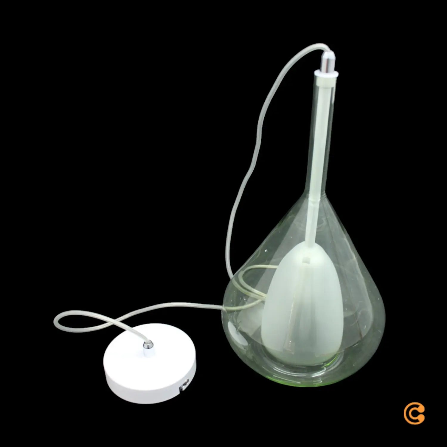 B-Ware Fabas Luce Pendelleuchte Hängelampe Glas Transparent Grün Tropfenform E27 Led - 8019282540946