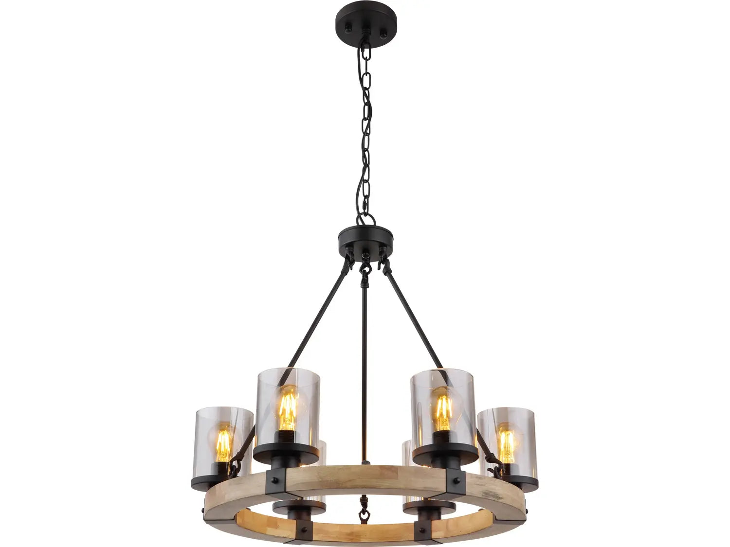 Globo Pendelleuchte Hängeleuchte Lampe 6 Flammig Schwarz Matt Rauchfarben B-Ware - 9007371434725
