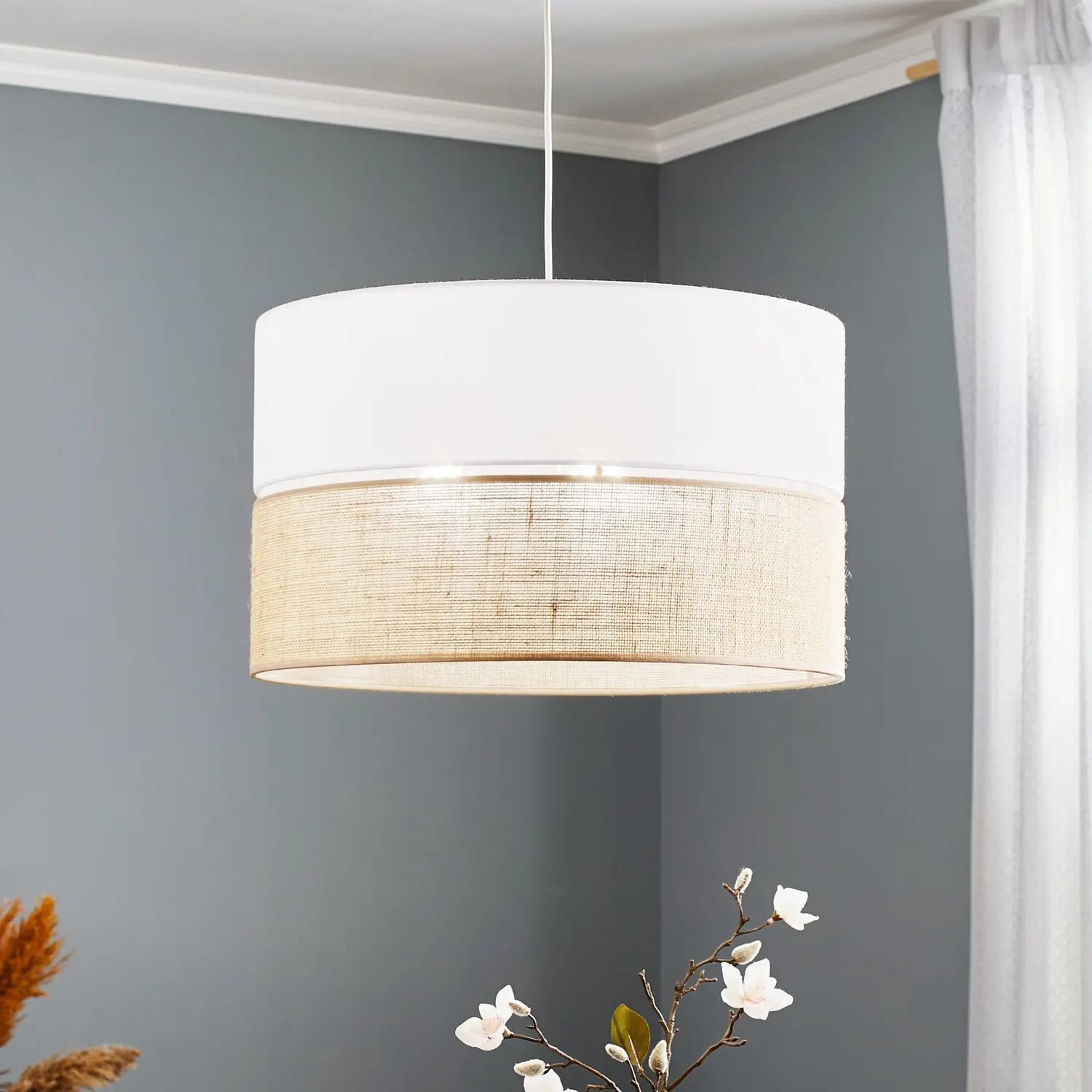 B-Ware Euluna Hängeleuchte Linobianco Jute Weiß Braun Pendelleuchte Lampe Siehe Text - 5901780565732