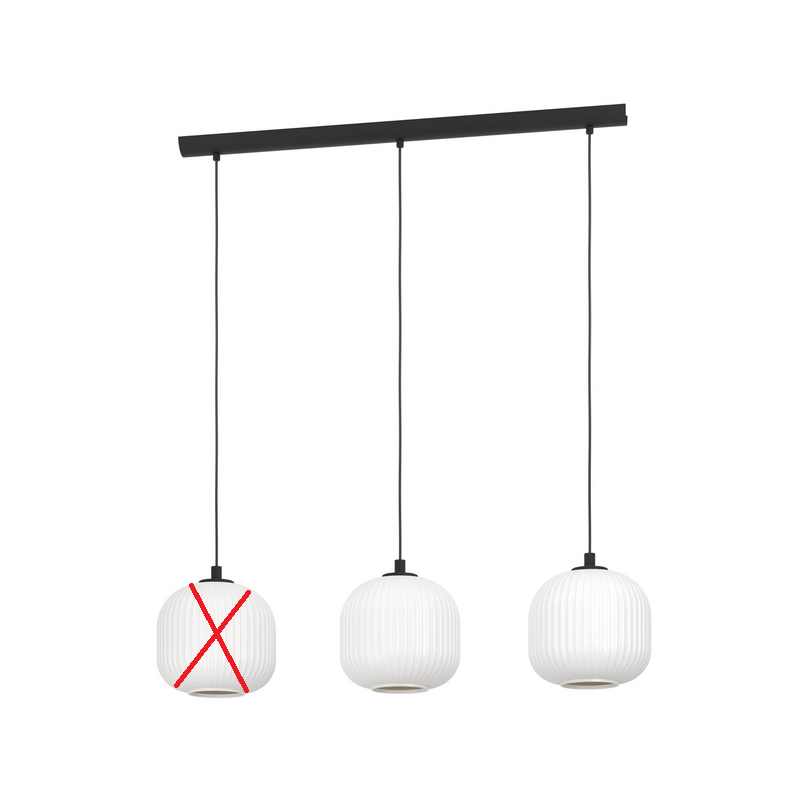Eglo Hängeleuchte Mantunalle Länge 120 Cm Schwarz Weiß Deckenlampe Deckenleuchte B-Ware - 9002759993672