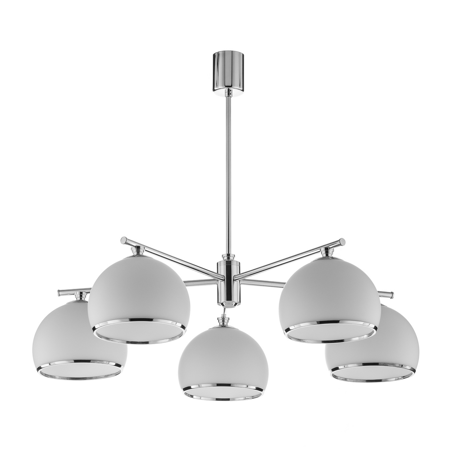 B-Ware Hängeleuchte Mina Leuchte Pendelleuchte Chromfarben Metall Glas Fünfflammig - 5902553215700