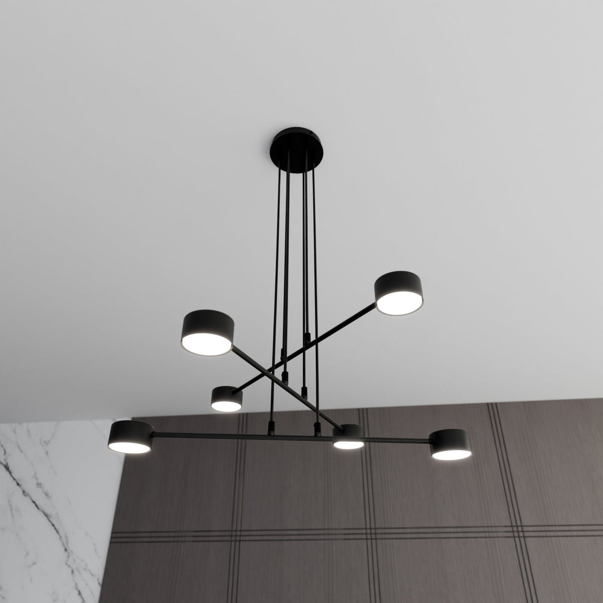 Hängeleuchte Modus 6 Stahl sechsflammig GX 53 schwarz Deckenlampe Lampe Leuc446 - 5901738929364
