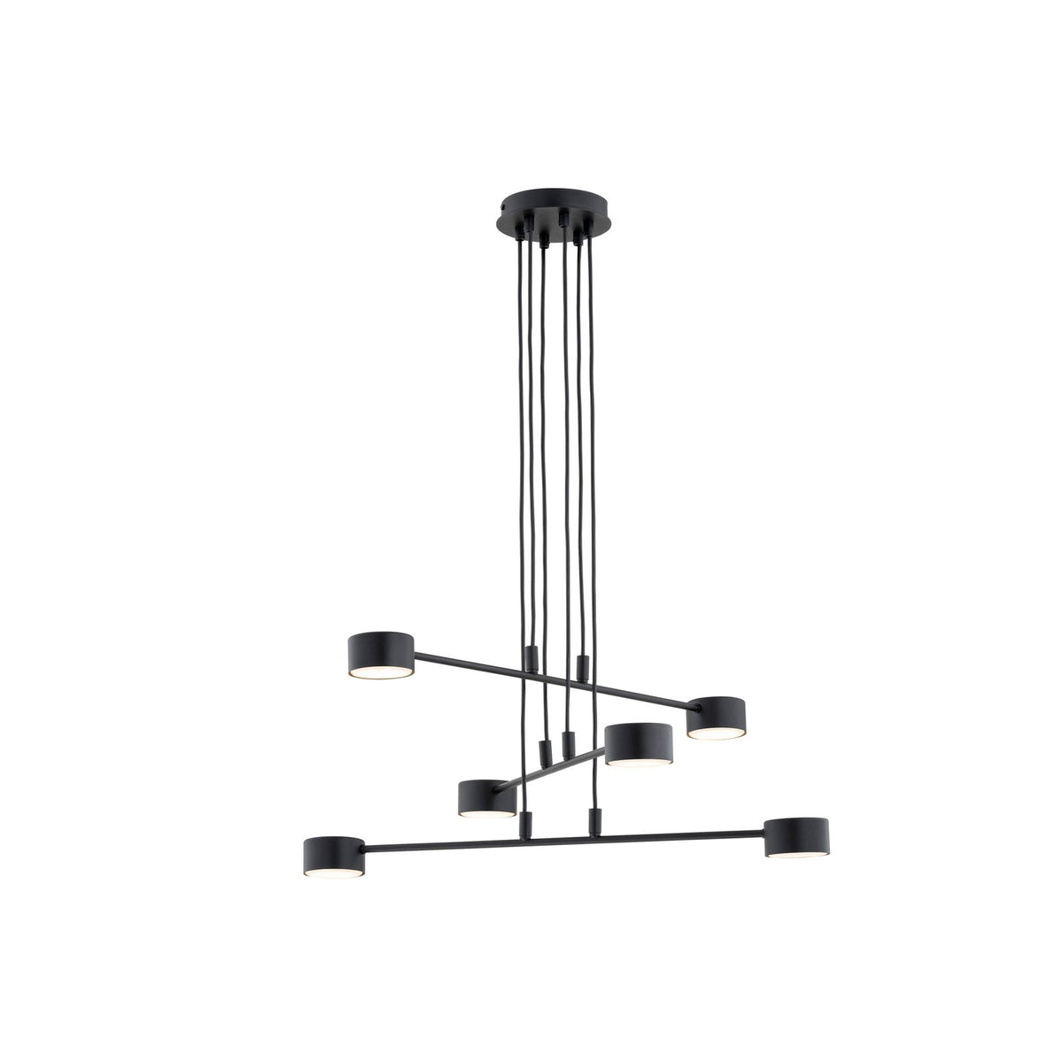 Hängeleuchte Modus 6 Stahl sechsflammig GX 53 schwarz Deckenlampe Lampe Leuc446 - 5901738929364