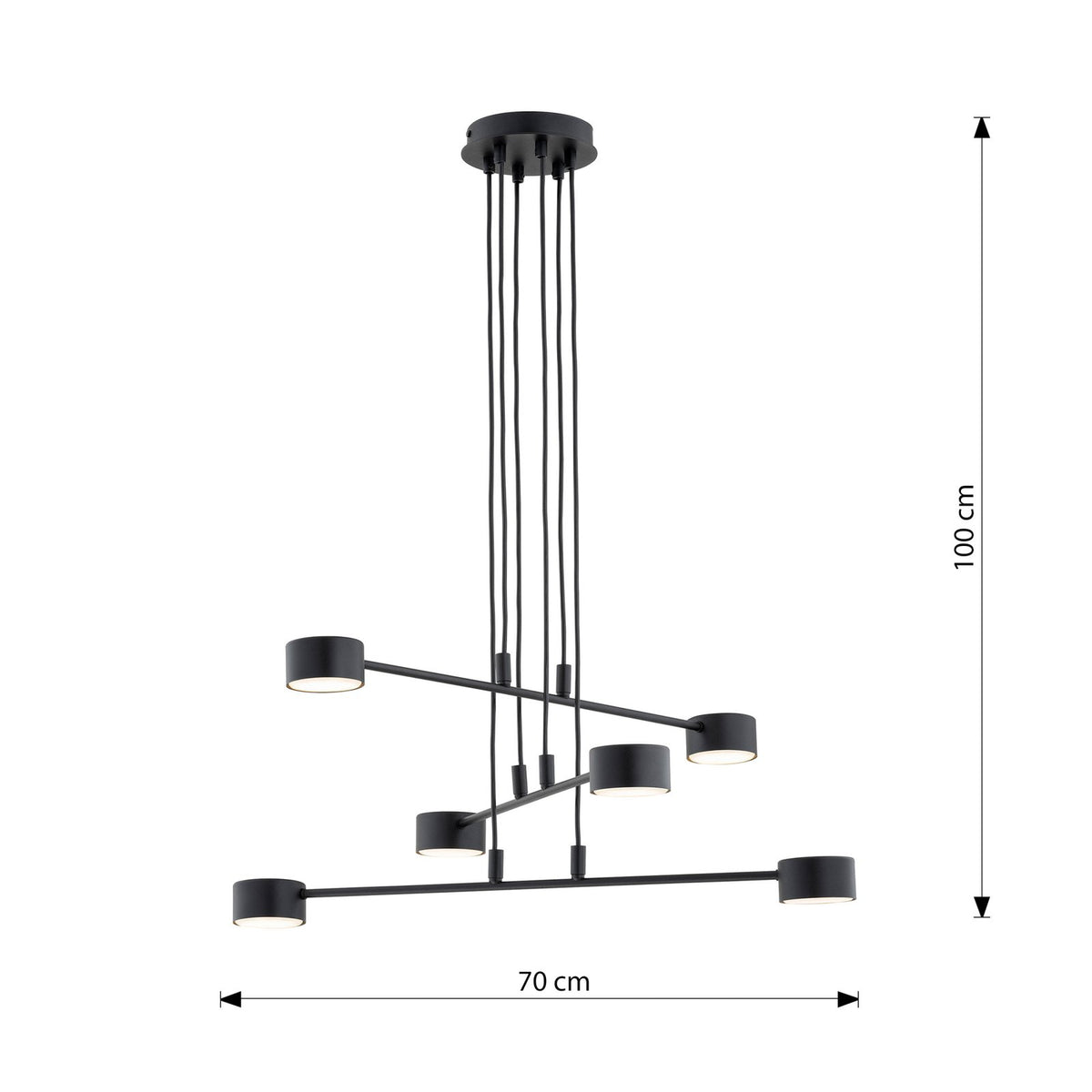 Hängeleuchte Modus 6 Stahl sechsflammig GX 53 schwarz Deckenlampe Lampe Leuc446 - 5901738929364