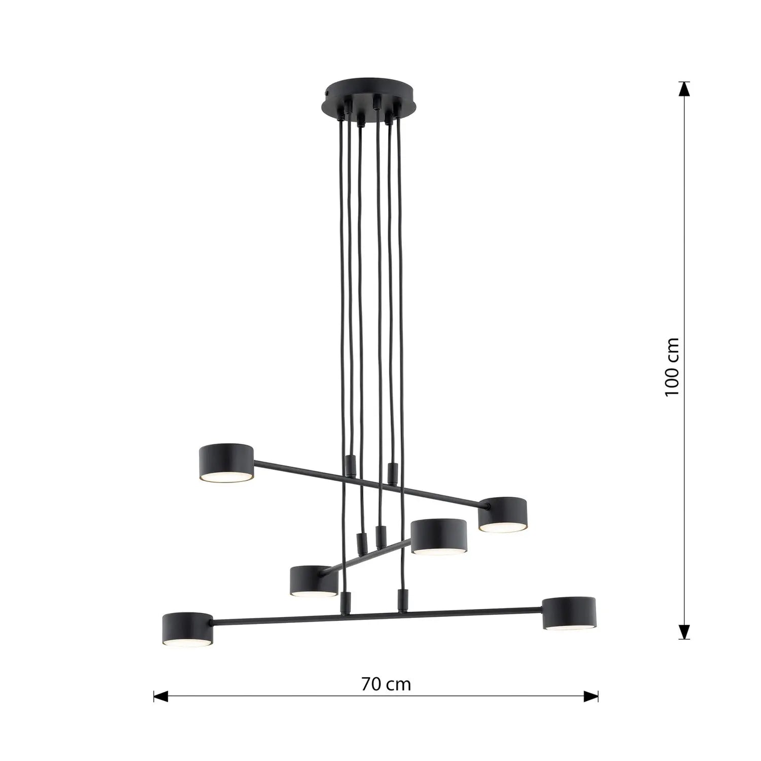 B-Ware Hängeleuchte Modus 6 Stahl Sechsflammig Gx 53 Schwarz Deckenlampe Lampe Leuc446 - 5901738929364