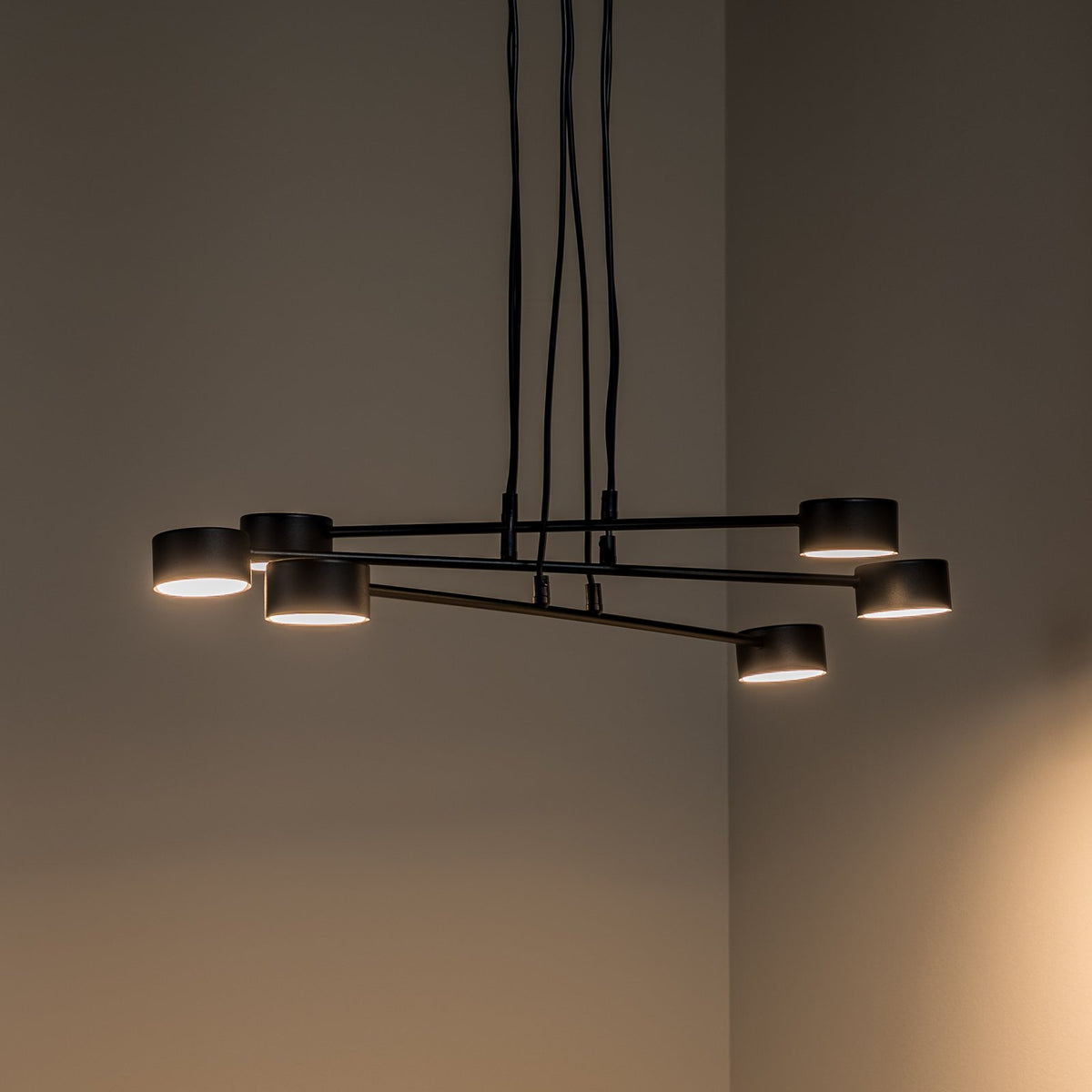 Hängeleuchte Modus 6 Stahl sechsflammig GX 53 schwarz Deckenlampe Lampe Leuc446 - 5901738929364