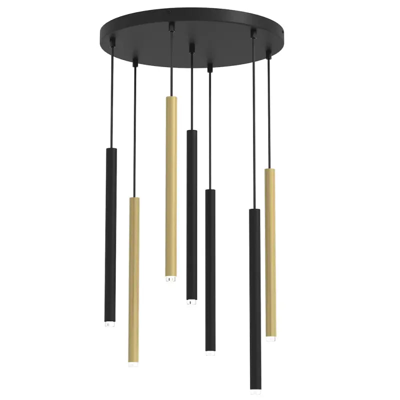 B-Ware Milagro Hängeleuchte Pendelleuchte Monza Schwarz Gold 7 Flammig G9 Led Metall - 5902693788430