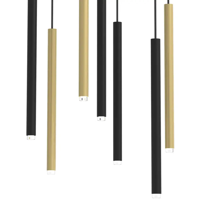 B-Ware Milagro Hängeleuchte Pendelleuchte Monza Schwarz Gold 7 Flammig G9 Led Metall - 5902693788430