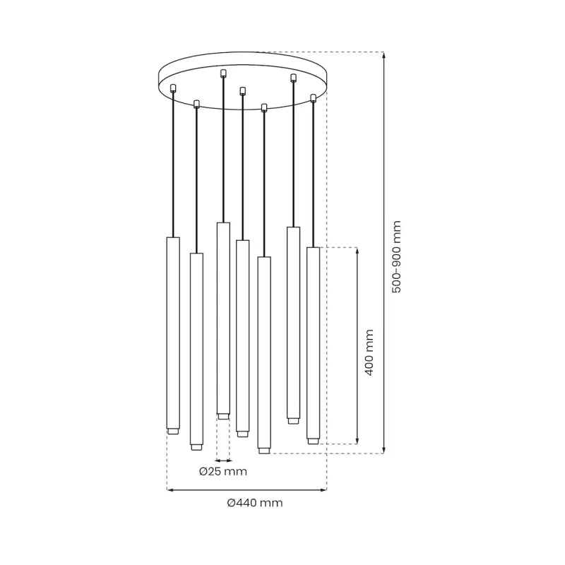 B-Ware Milagro Hängeleuchte Pendelleuchte Monza Schwarz Gold 7 Flammig G9 Led Metall - 5902693788430