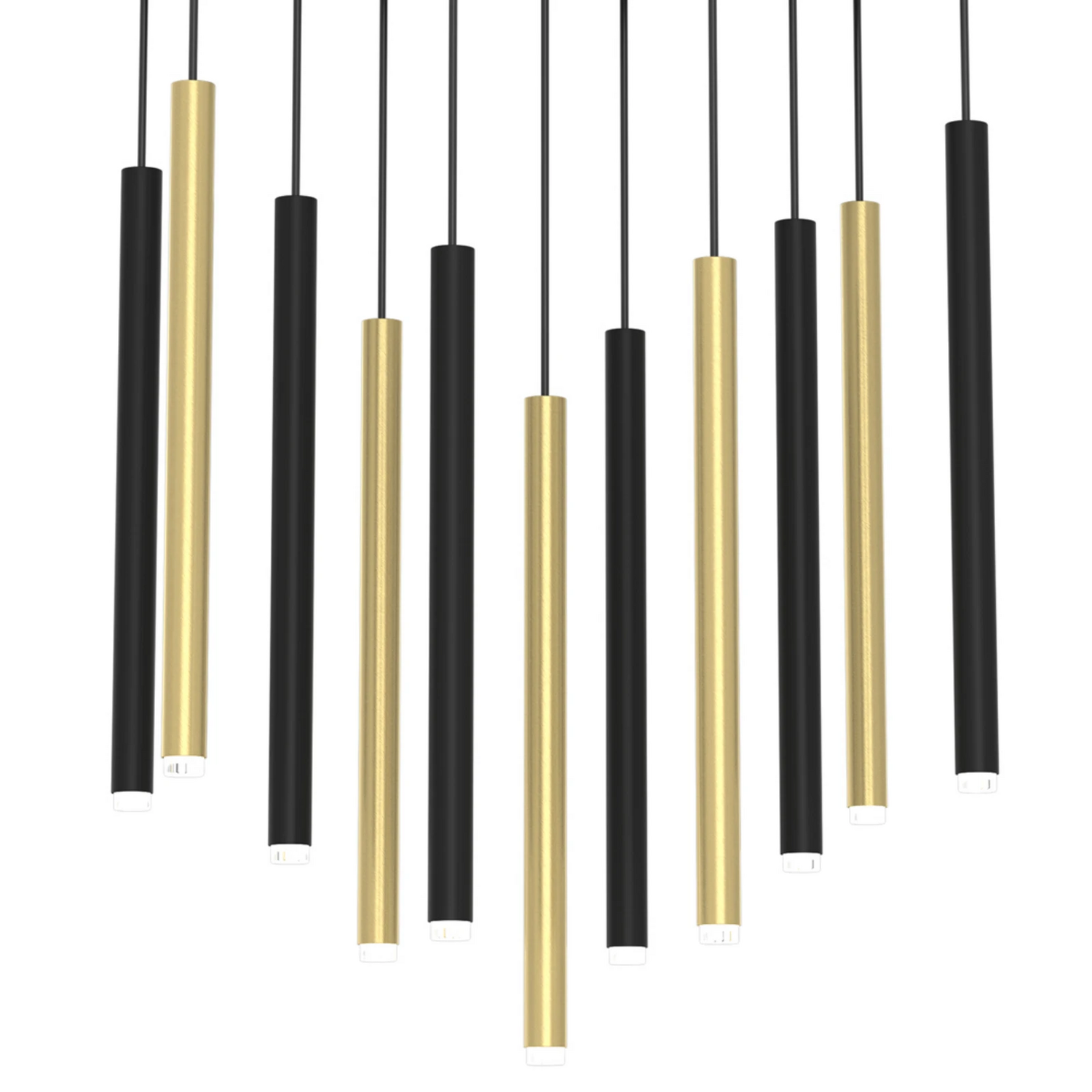 B-Ware Hängeleuchte Monza Schwarz Gold Elfflammig Deckenlampe Deckenleuchte Lampe S659 - 5902693788454