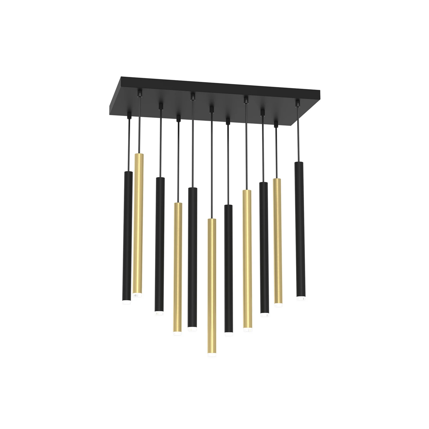 B-Ware Hängeleuchte Monza Schwarz Gold Elfflammig Deckenlampe Deckenleuchte Lampe S659 - 5902693788454