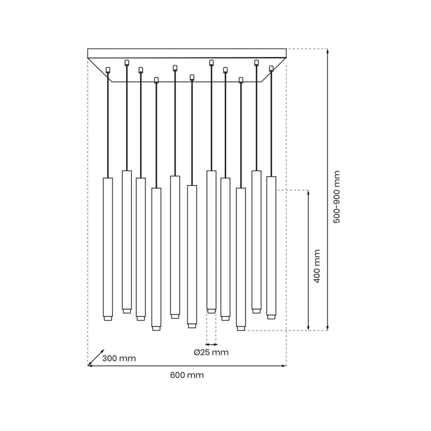B-Ware Hängeleuchte Monza Schwarz Gold Elfflammig Deckenlampe Deckenleuchte Lampe S659 - 5902693788454