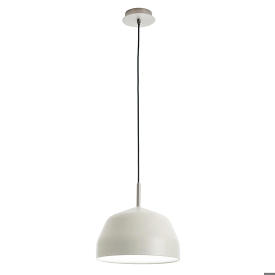 Mug Hängeleuchte Pendelleuchte Cremeweiß Chromdetail ø56cm B-Ware - 8050612940043