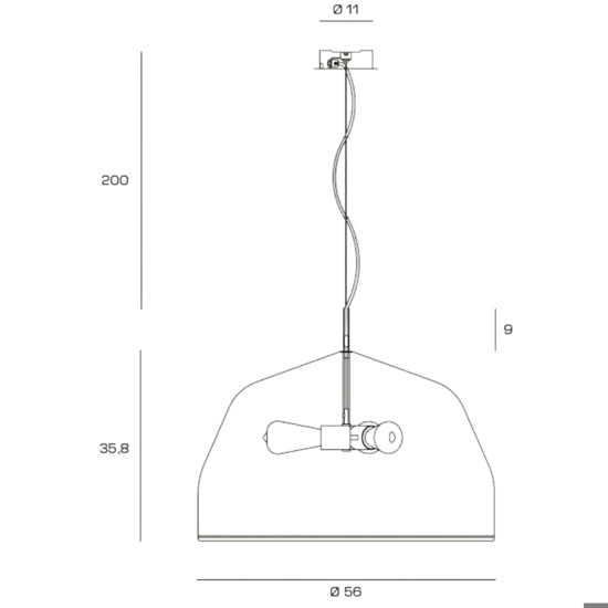 Mug Hängeleuchte Pendelleuchte cremeweiß Chromdetail Ø56cm - 8050612940043