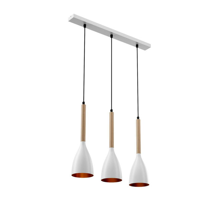 Euluna Hängeleuchte Muza Hängeleuchte Lampe Leuchte Dreiflammig E27 Weiß Holz  B-Ware - 5907565991086