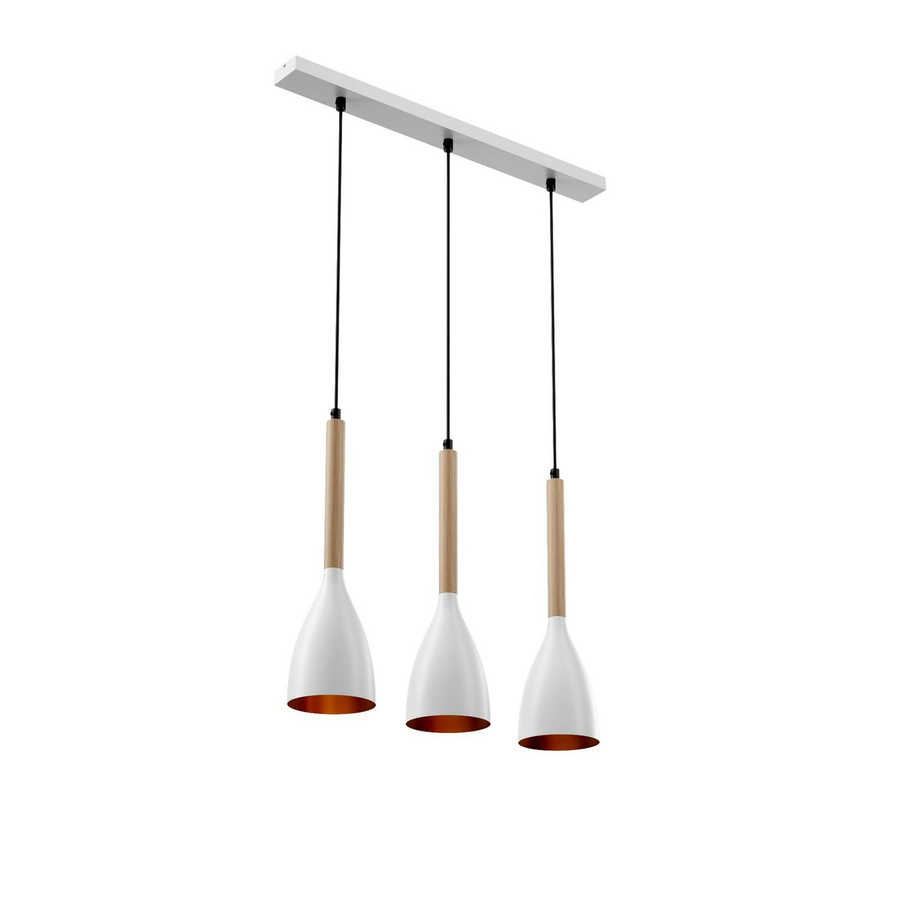 Euluna Hängeleuchte Muza Hängeleuchte Lampe Leuchte Dreiflammig E27 Weiß Holz  B-Ware - 5907565991086