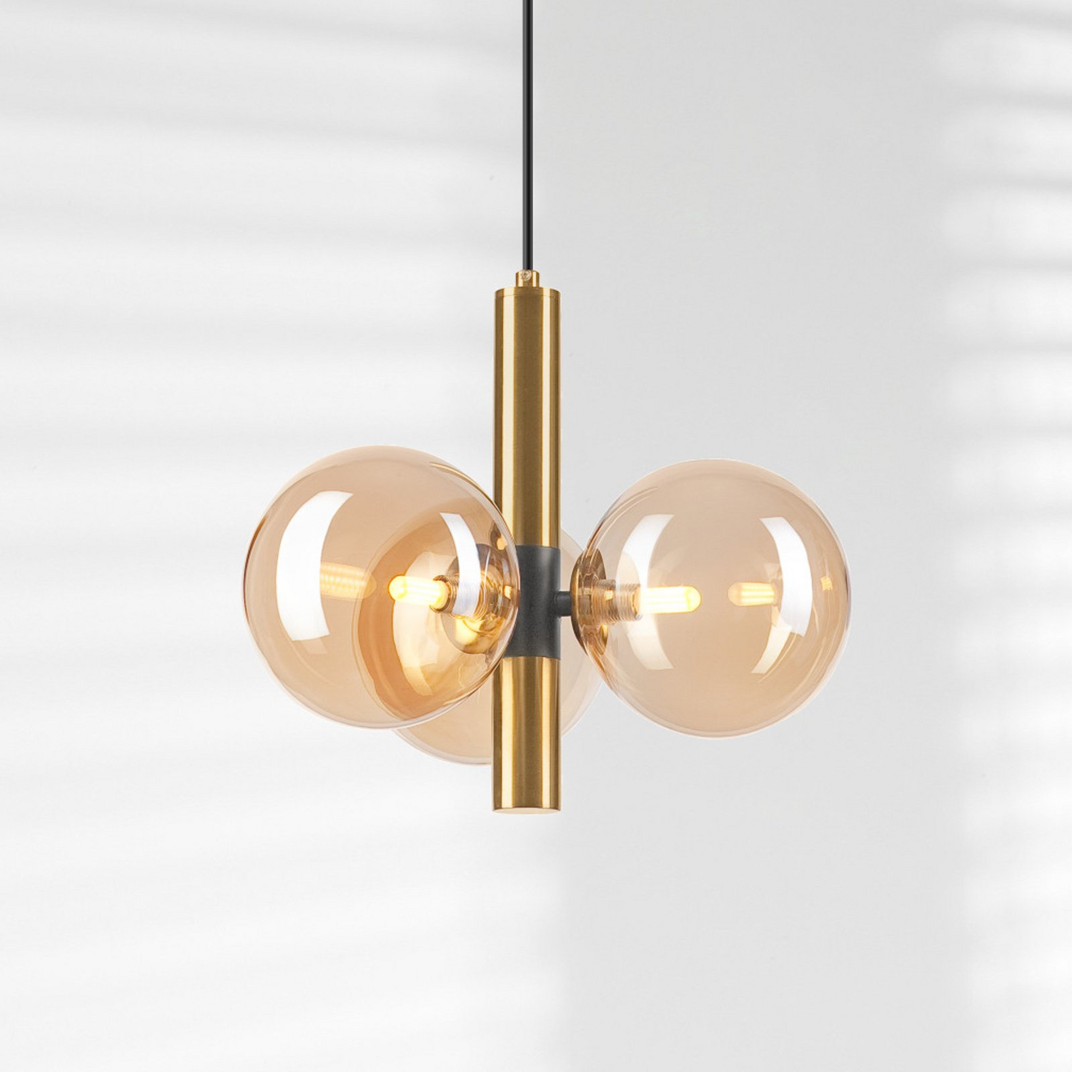 B-Ware Hängeleuchte Natalia Pendelleuchte Lampe Glas Leuchte 3 Flammig Gold - 5907687449335