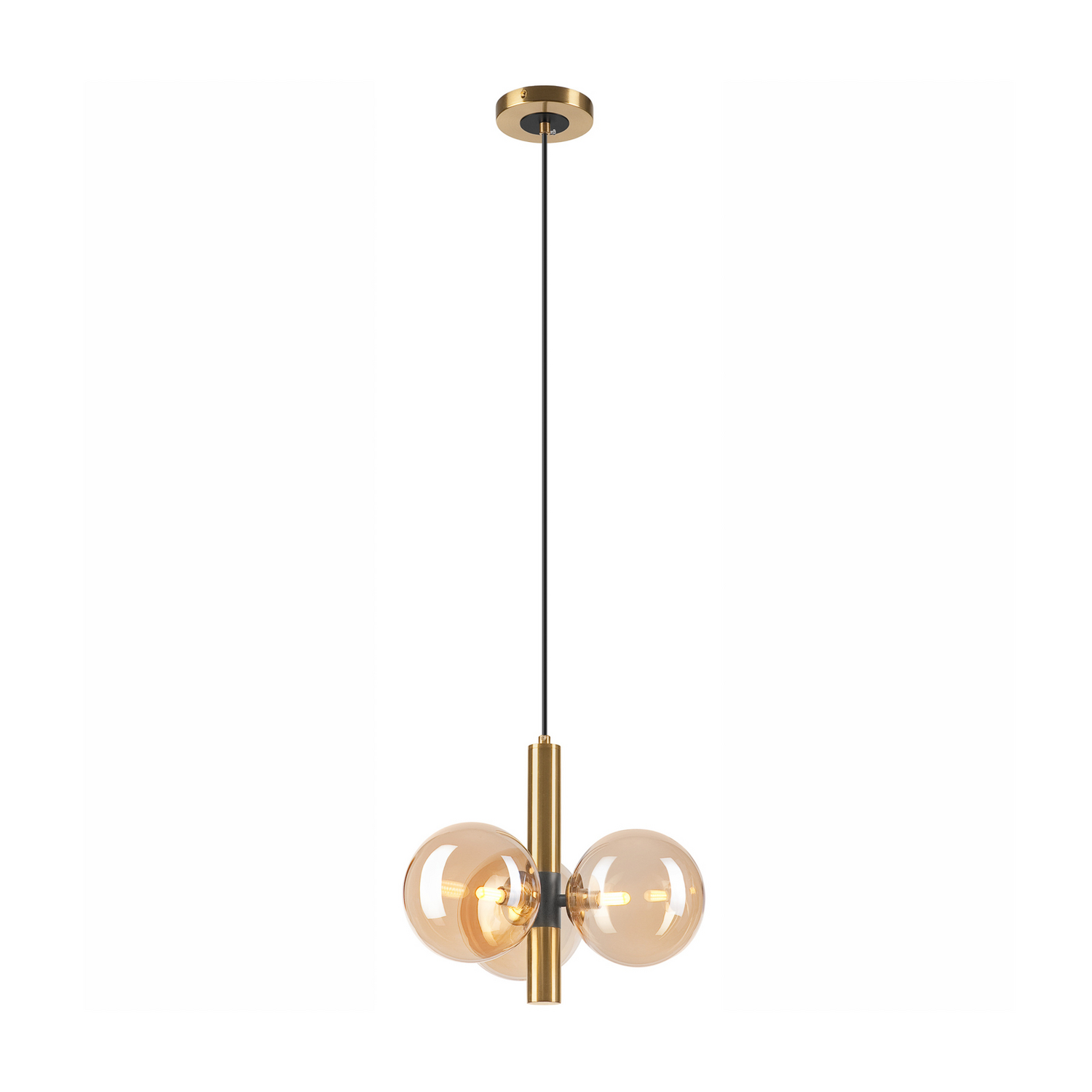 B-Ware Hängeleuchte Natalia Pendelleuchte Lampe Glas Leuchte 3 Flammig Gold - 5907687449335