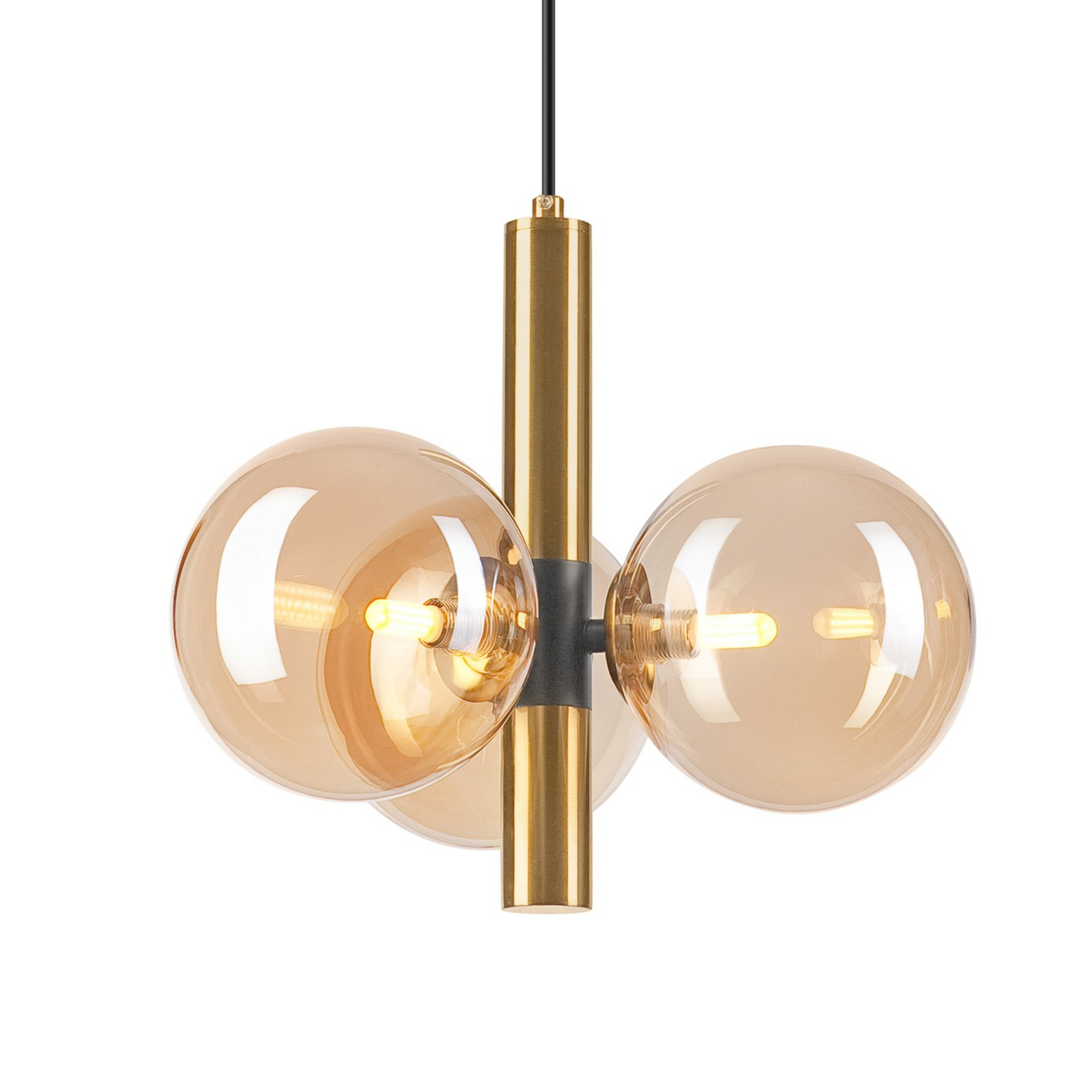 B-Ware Hängeleuchte Natalia Pendelleuchte Lampe Glas Leuchte 3 Flammig Gold - 5907687449335