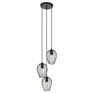 B-Ware Eglo Hängeleuchte Newtown Deckenlampe Pendelleuchte E27 Schwarz 3 Flg Siehe Text