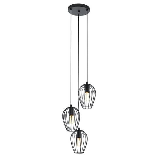 B-Ware Eglo Hängeleuchte Newtown Deckenlampe Pendelleuchte E27 Schwarz 3 Flg Siehe Text - 9002759494797