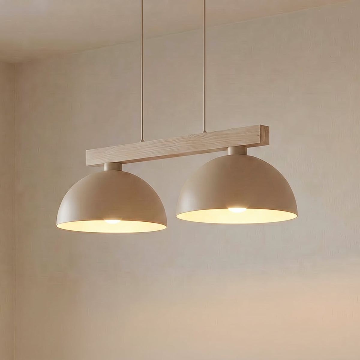 Hängeleuchte Pendelleuchte Oslo Sandfarben Holz Esszimmer Wohnzimmer Leuchte 788 - 5906135110117