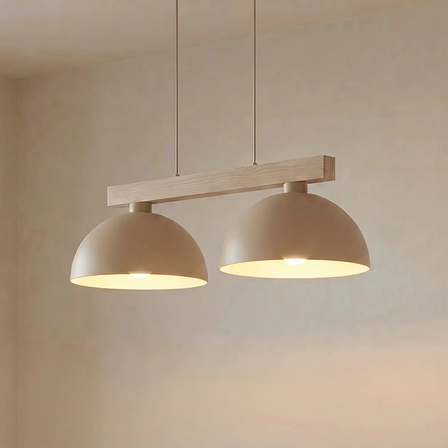 B-Ware Hängeleuchte Pendelleuchte Oslo Sandfarben Holz Esszimmer Wohnzimmer Leuchte 788 - 5906135110117