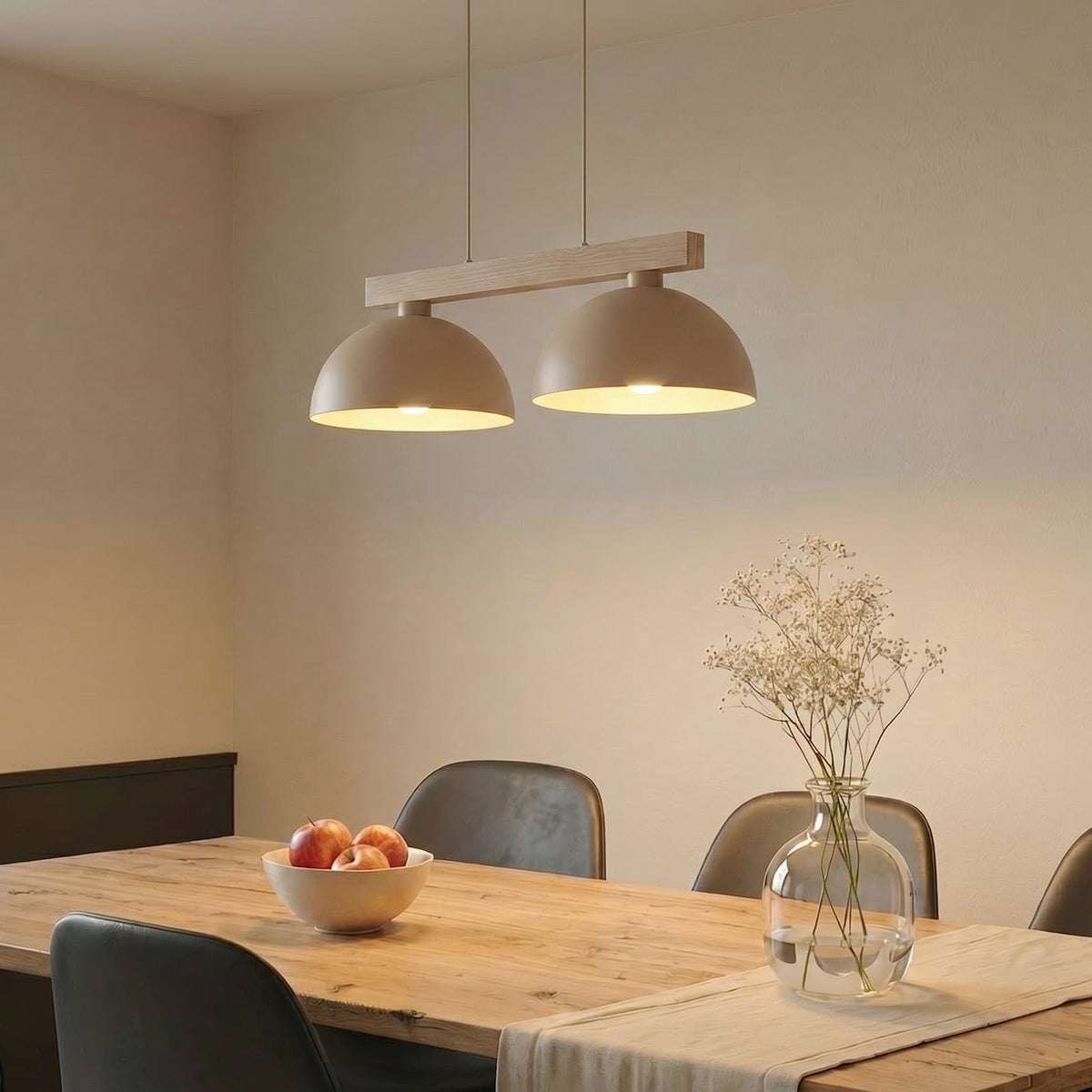 Hängeleuchte Pendelleuchte Oslo Sandfarben Holz Esszimmer Wohnzimmer Leuchte 788 - 5906135110117