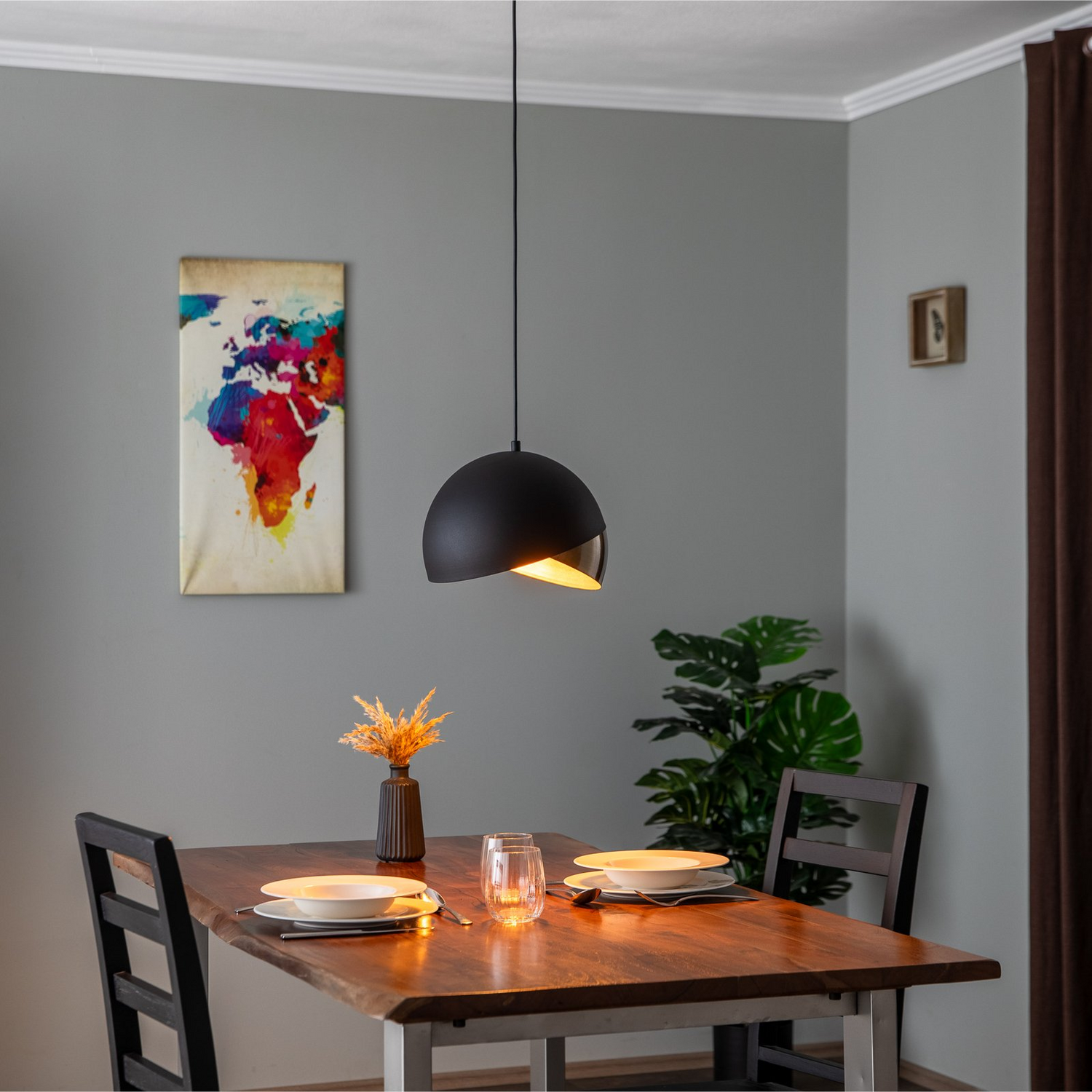 B-Ware Hängeleuchte Pacman Hängelampe Deckenlampe Deckenlicht 2633 ø30cm Schwarz/Gold - 8681875944082