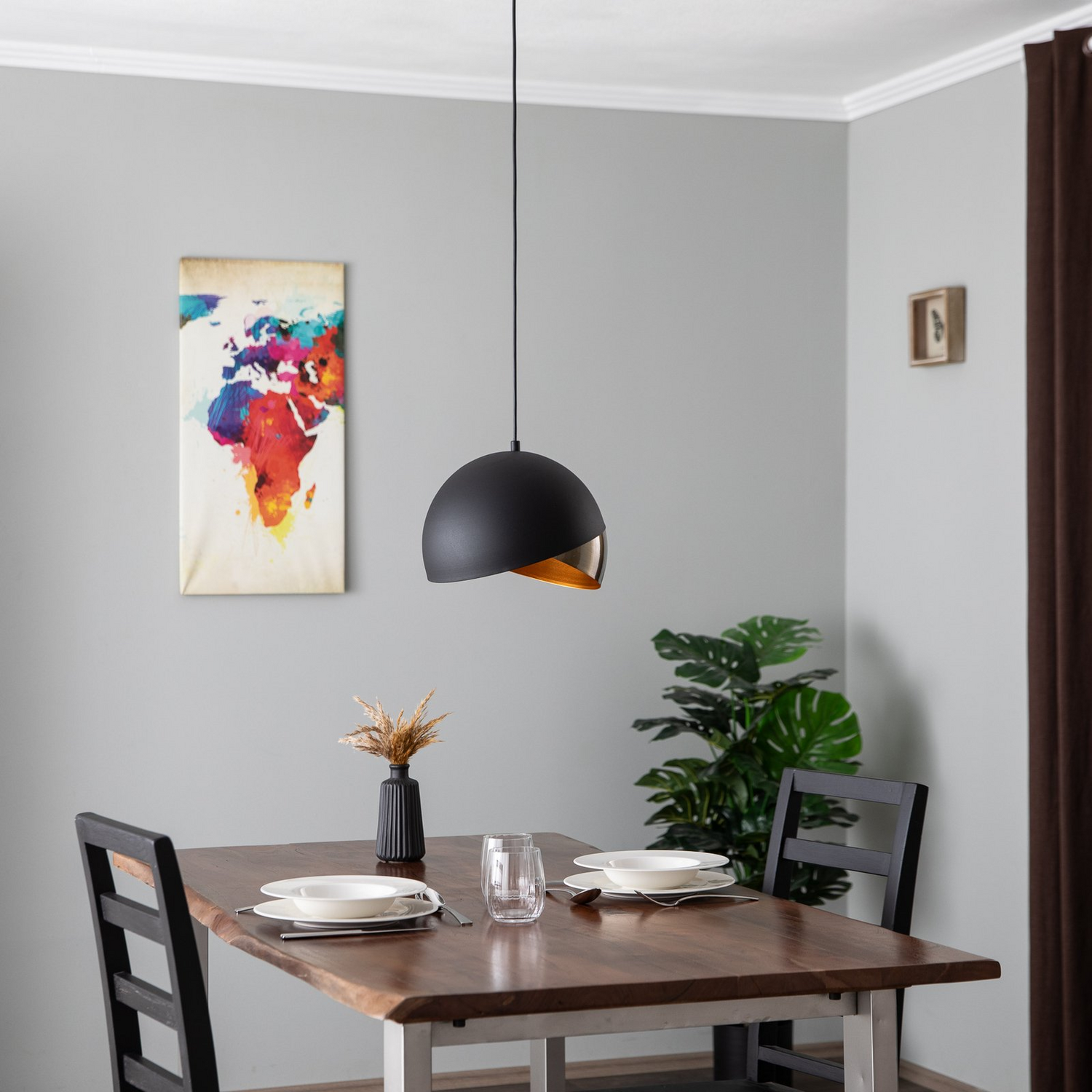 B-Ware Hängeleuchte Pacman Hängelampe Deckenlampe Deckenlicht 2633 ø30cm Schwarz/Gold - 8681875944082