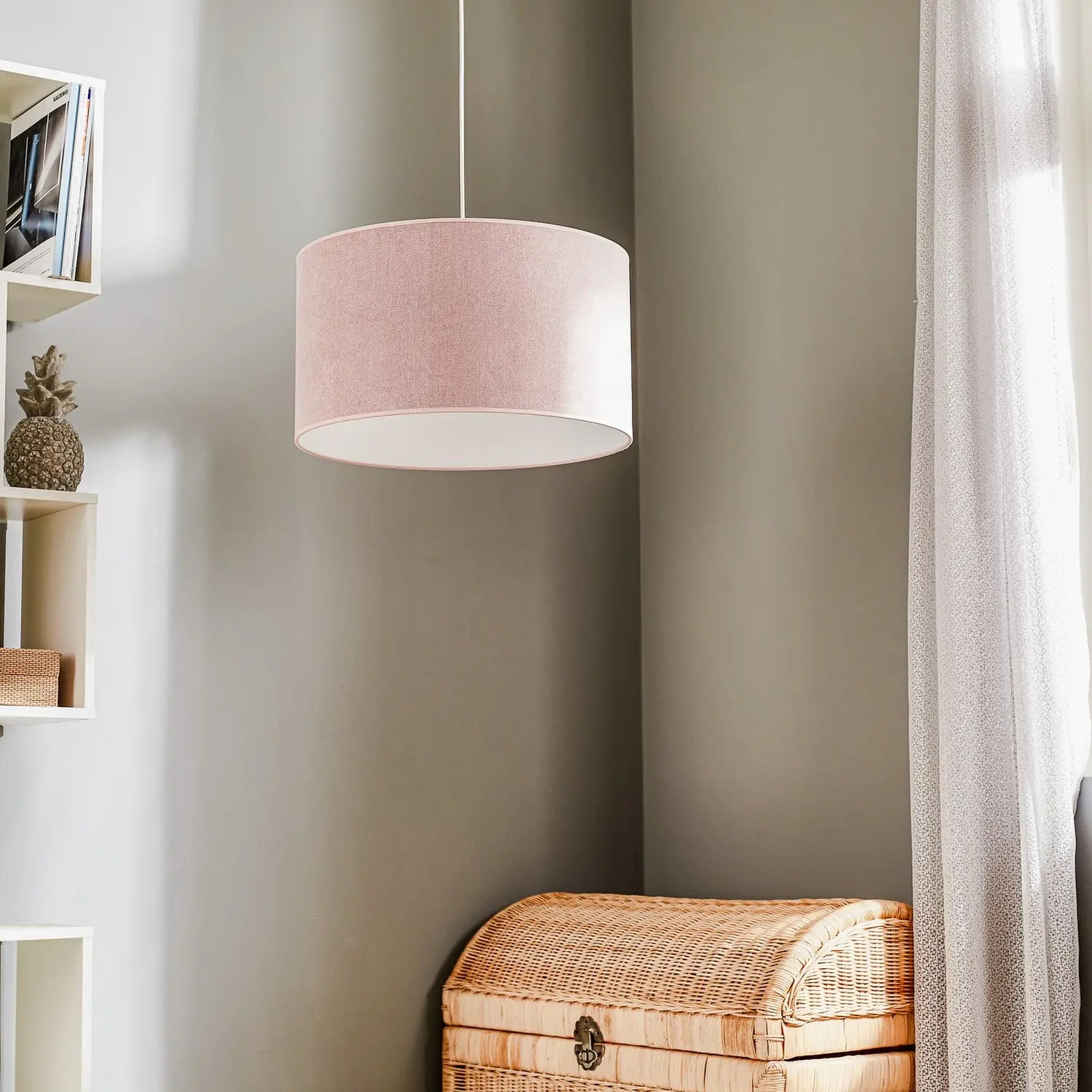 B-Ware Duolla Hängeleuchte Pastell Roller Deckenlampe Pendelleuchte Rosa Siehe Text - 5903689181341