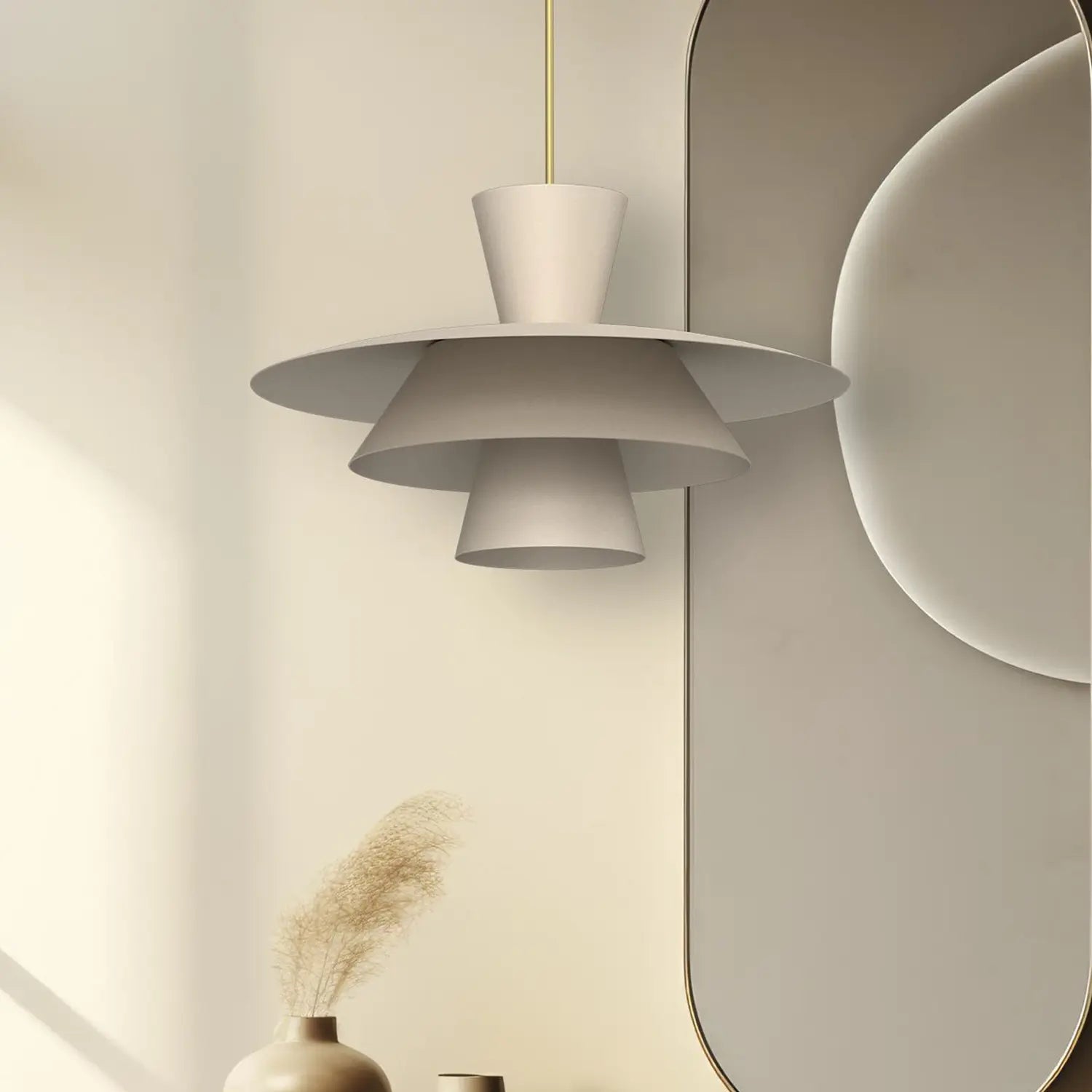 B-Ware Plato Hängeleuchte Pendelleuchte ø38cm Beige Stahl Lampe Leuchte Beleuchtung - 5907565944907