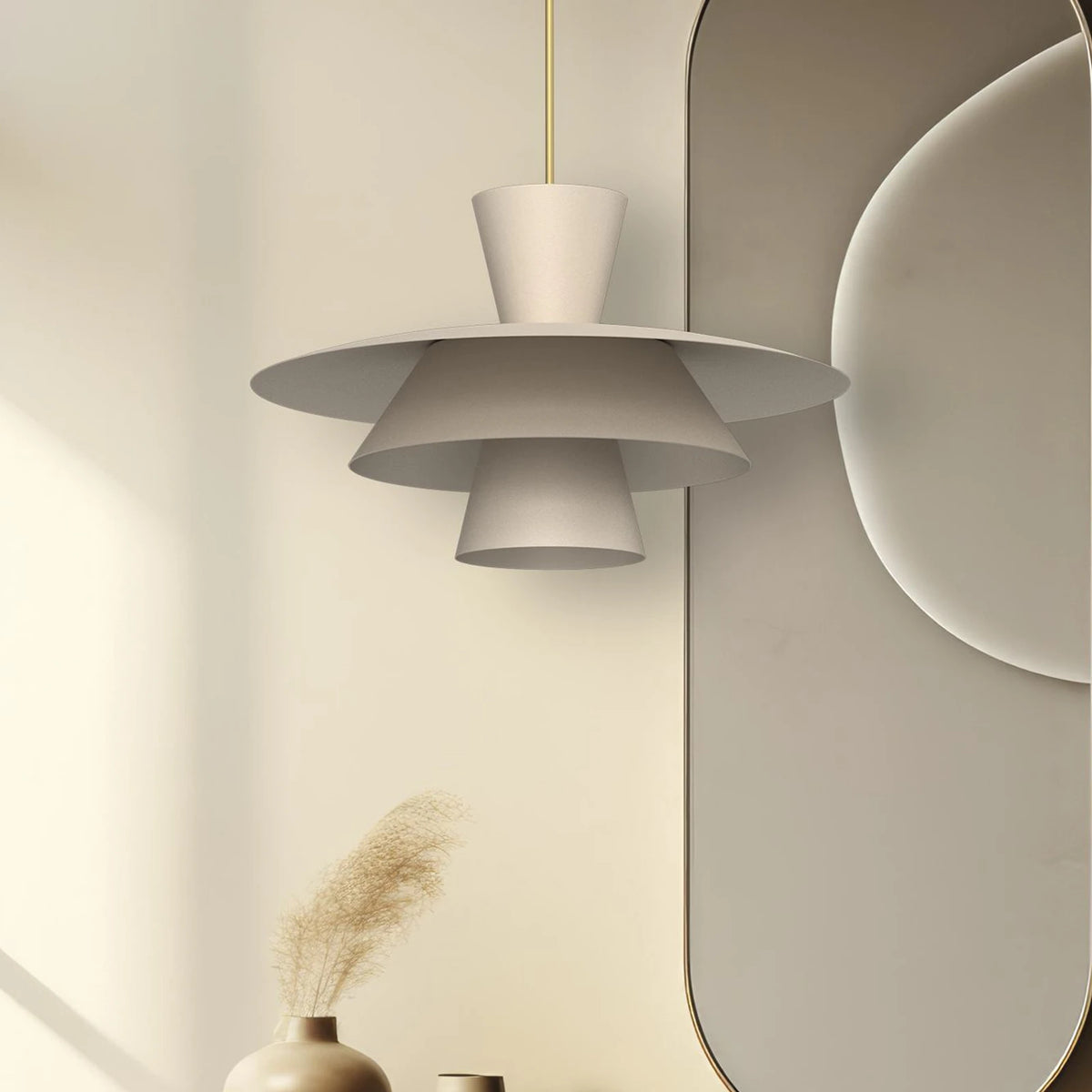 Plato Hängeleuchte Pendelleuchte Ø38cm beige Stahl Lampe Leuchte Beleuchtung17 - 5907565944907