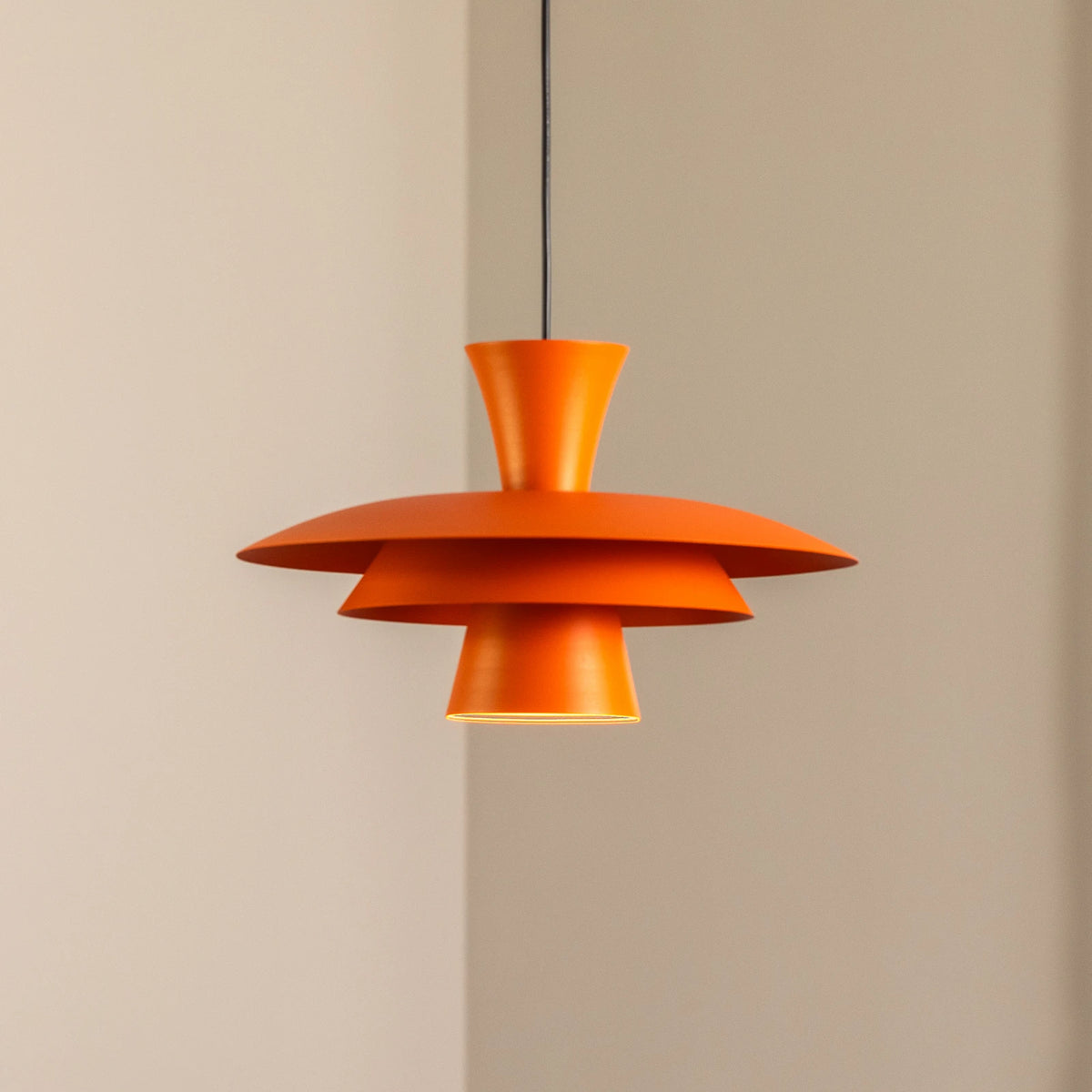 Luminex Hängeleuchte Pendelleuchte Plato orange Stahl Lampe Leuchte E27 Ø 3866 - 5907565945058