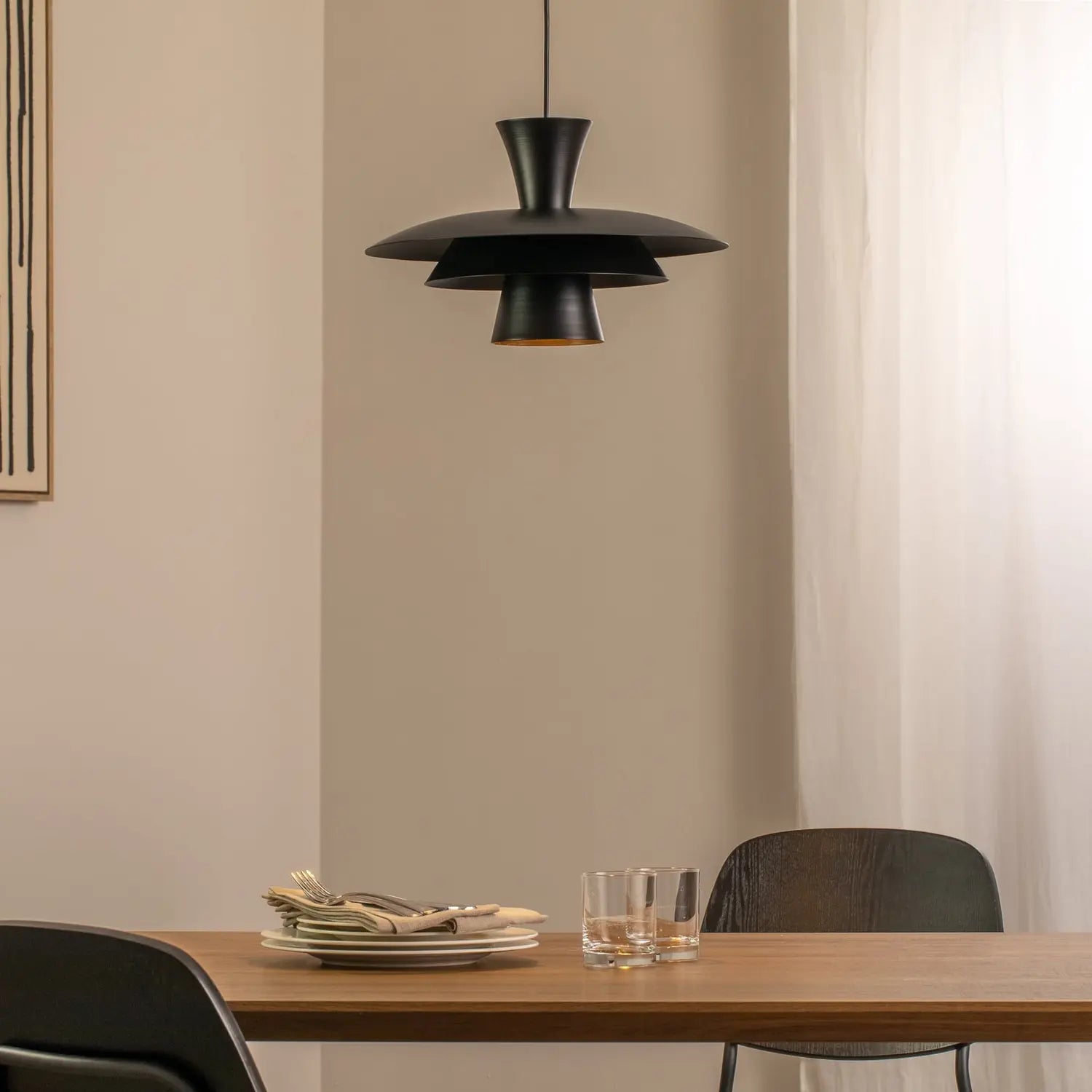 B-Ware Plato Hängeleuchte Pendelleuchte Schwarz Stahl E27 Wohnzimmer Beleuchtung - 5907565944860