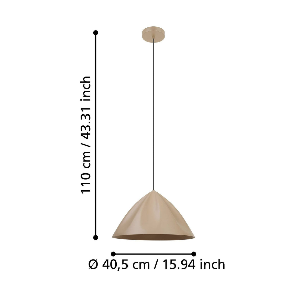 EGLO Hängeleuchte Pendelleuchte Podere sandfarben Stahl Ø 42.5 cm E27 dimmbar - 9008606274079
