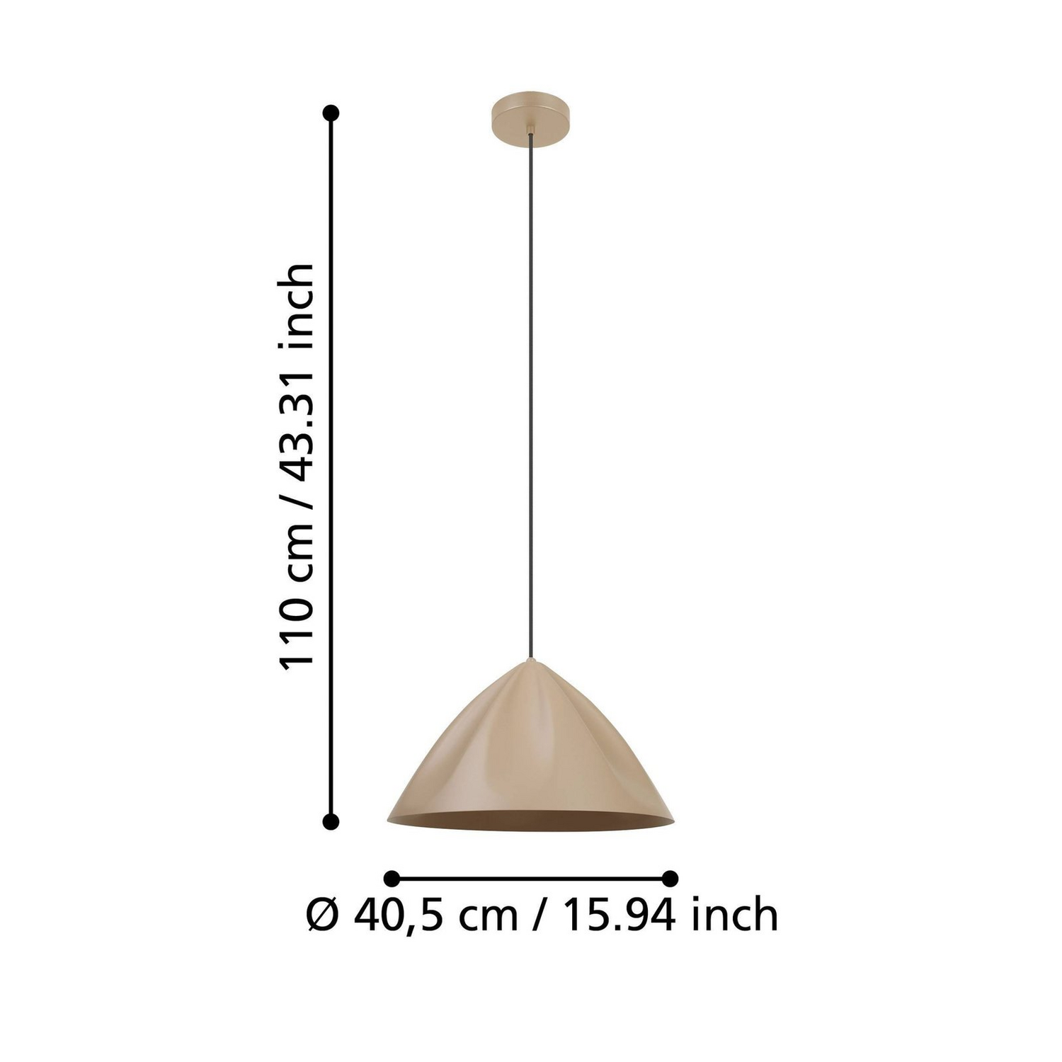 B-Ware Eglo Hängeleuchte Pendelleuchte Podere Sandfarben Stahl ø 42.5 Cm E27 Dimmbar - 9008606274079