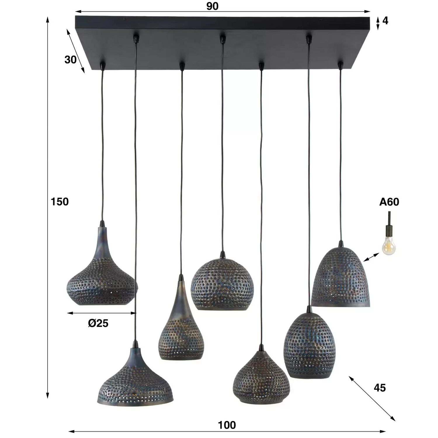 B-Ware Punchray Hängeleuchte Hängelampe Leuchte Lampe Pendelleuchte Pendellampe348 - 8713244080890