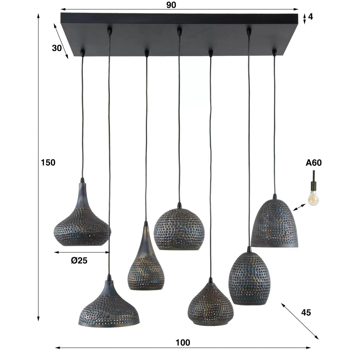Punchray Hängeleuchte Hängelampe Leuchte Lampe Pendelleuchte Pendellampe204 - 8713244080890