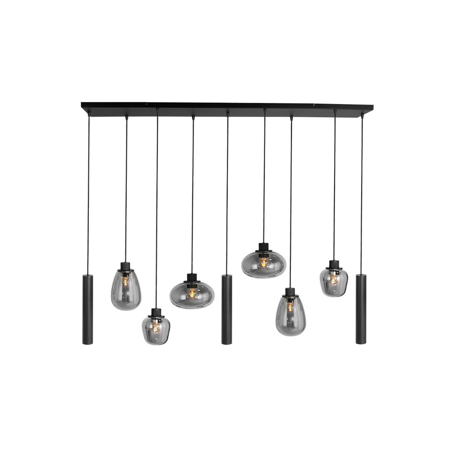 B-Ware Hängeleuchte Reflexion Deckenlampe Leuchte Metall Glas 9 Flammig Schwarz408 - 8712746172959