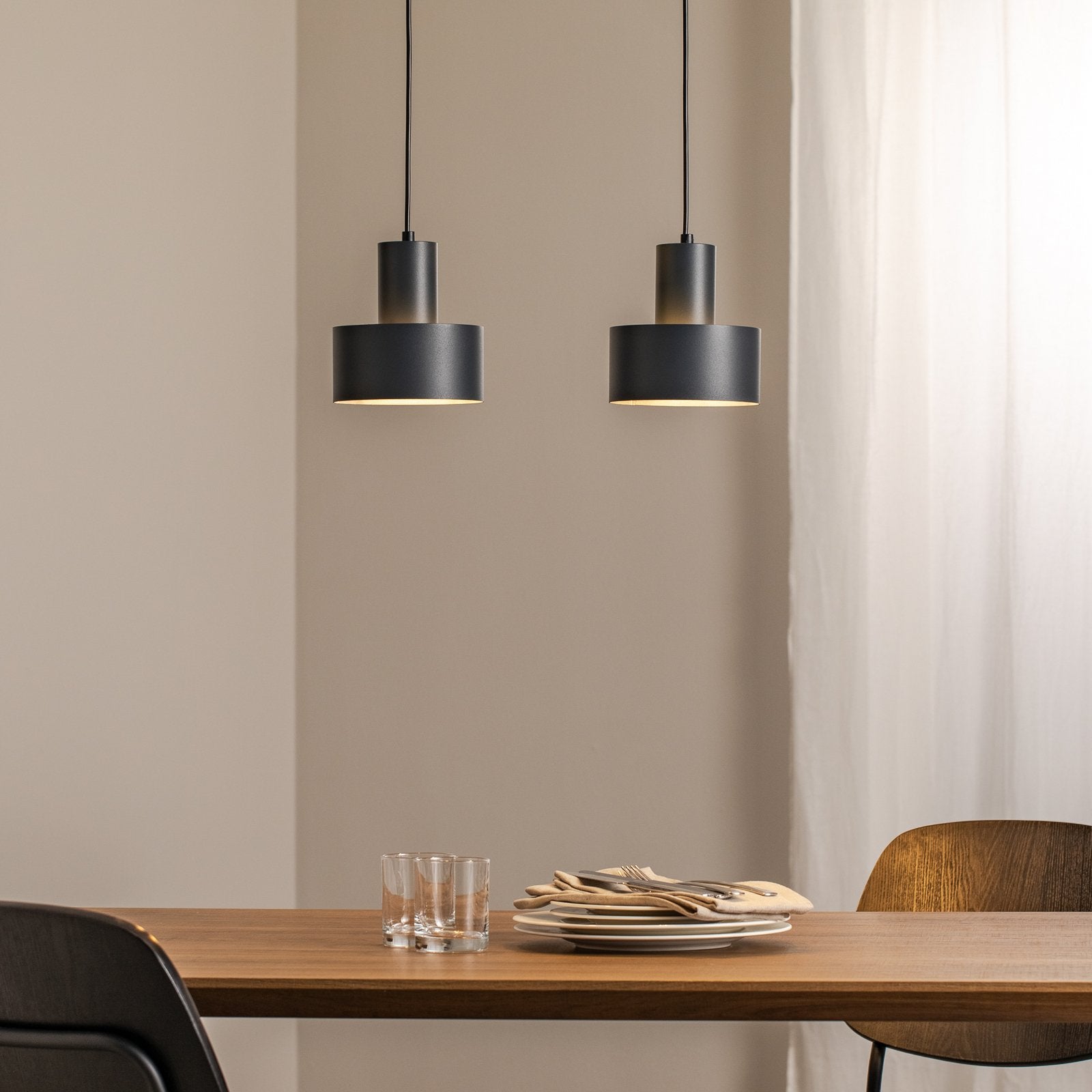 Sigma Hängeleuchte Pendellampe Rif 2 anthrazit Stahl 2flg linear dimmbar E27 - 5902846810667