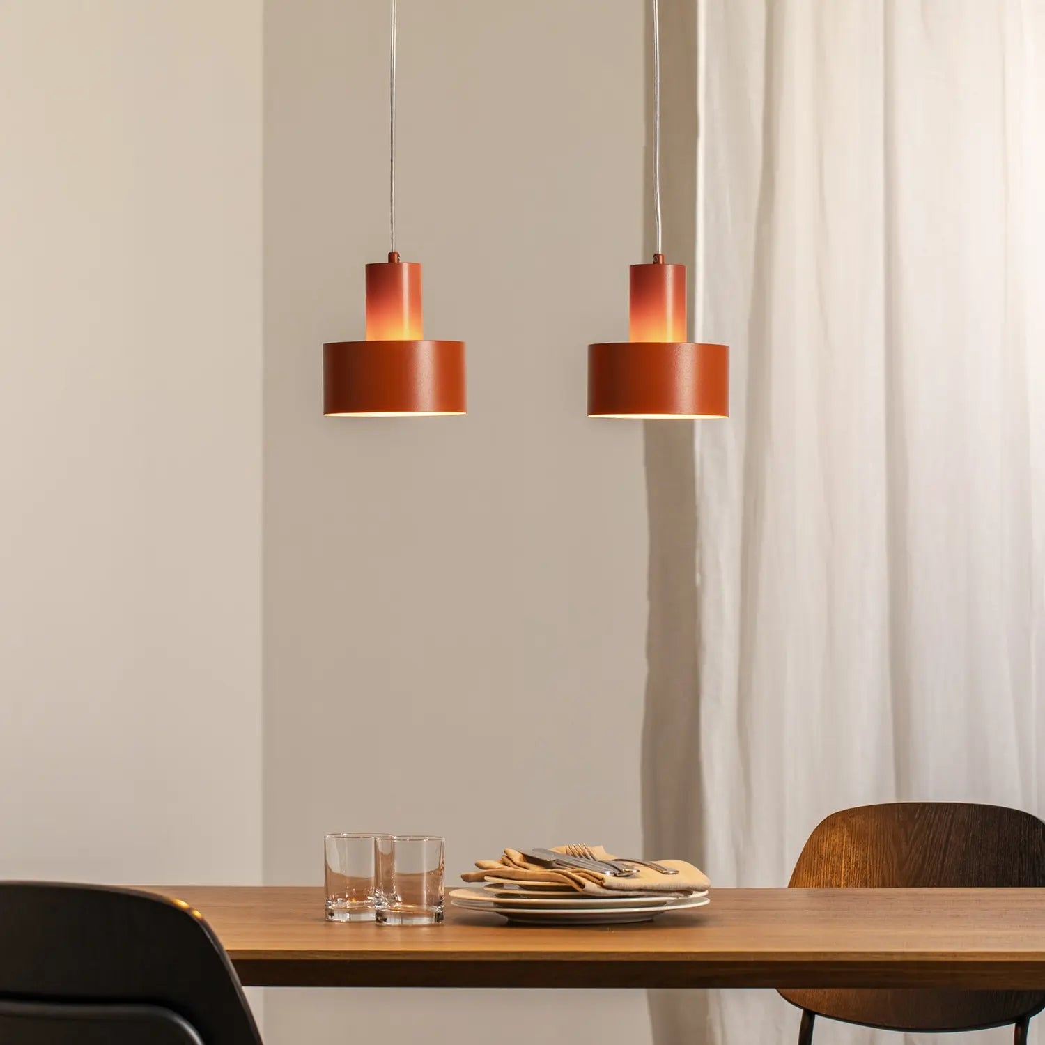 B-Ware Sigma Hängeleuchte Pendelleuchte Rif 2 Ziegelrot Linear Stahl 2 Flg Siehe Text - 5902846810636
