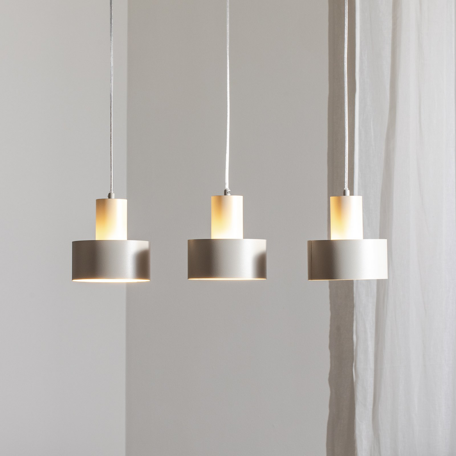 B-Ware Hängeleuchte Rif 3 Hängeleuchte Pendellampe Taupe 3 Flammig Linear Stahl - 5902846810698