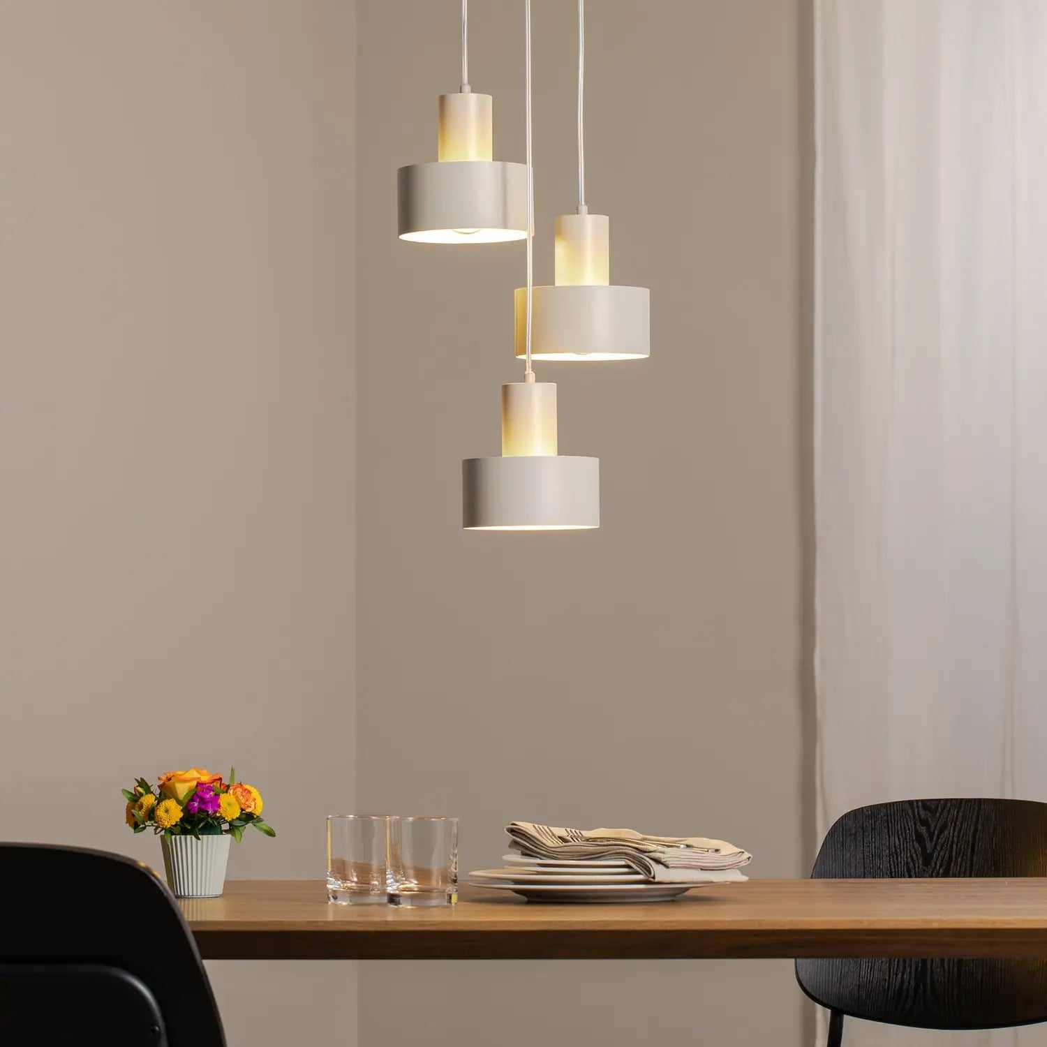 B-Ware Hängeleuchte Rif 3 Pendelleuchte Lampe Taupe Rund 3 Flammig ø 33 Cm Siehe Text - 5902846810759