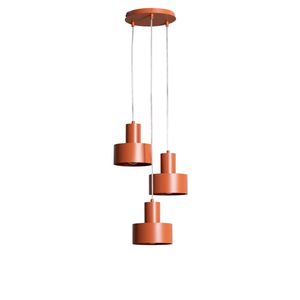 B-Ware Rif Hängeleuchte Pendelleuchte Deckenlampe Ziegelrot Rund 3 Flammig ø 33 Cm
