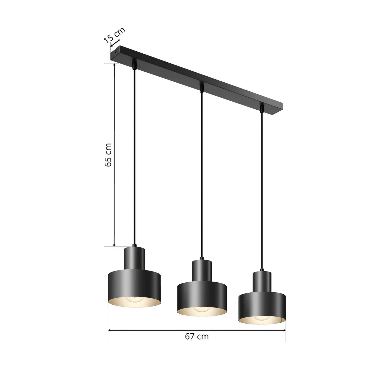 B-Ware Euluna Hängeleuchte Rif Deckenlampe Lampe Leuchte Led Dreiflammig E27 Schwarz887