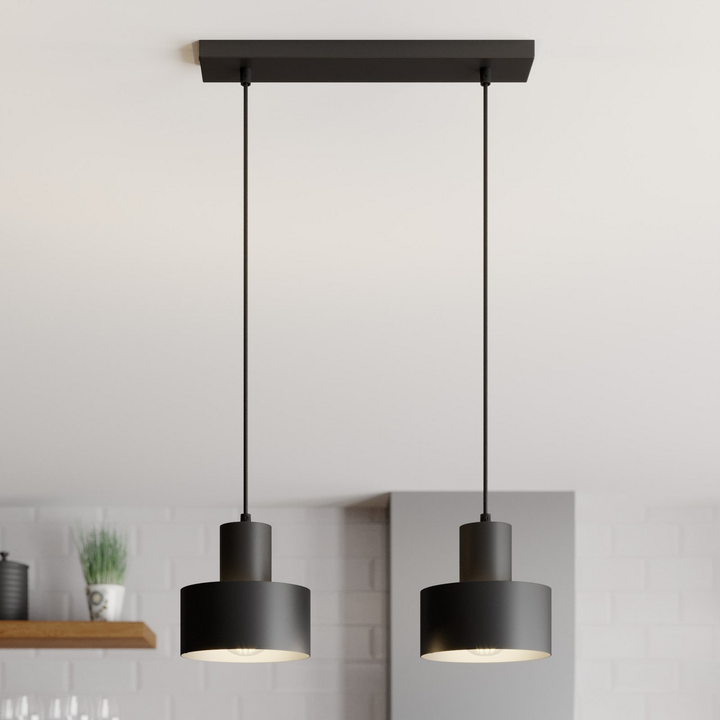 Euluna Hängeleuchte Hängelanpe Lampe Leuchte Linear Zweiflammig Schwarz Stahl B-Ware - 5902335263998